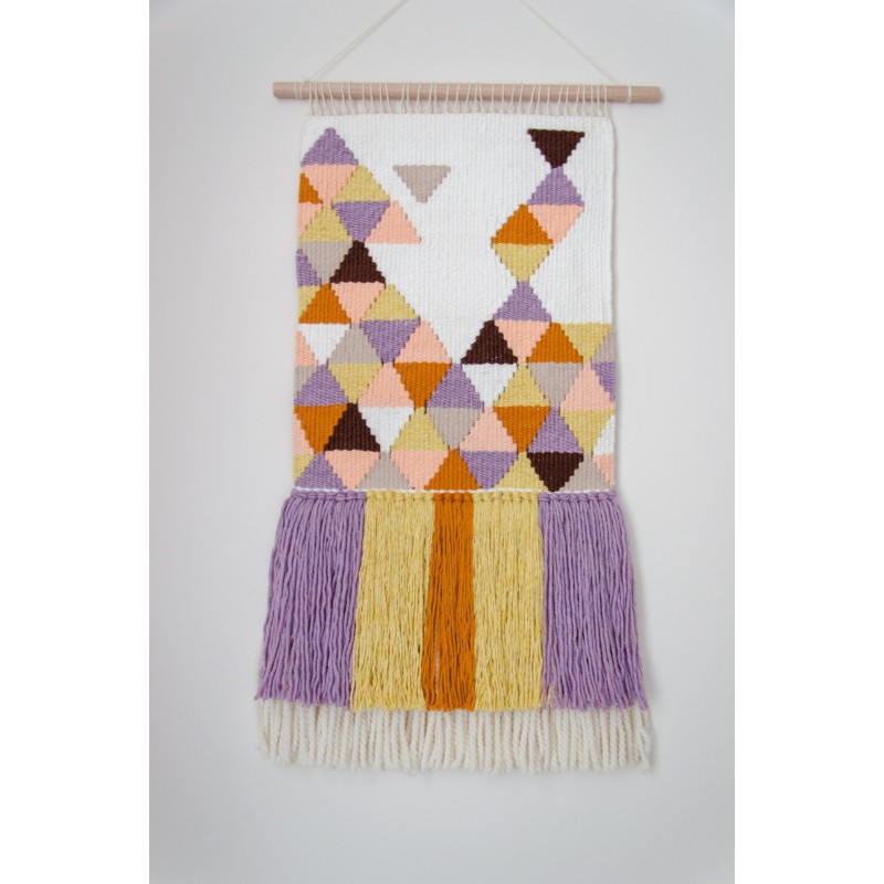 Handwoven geometric wall hanging