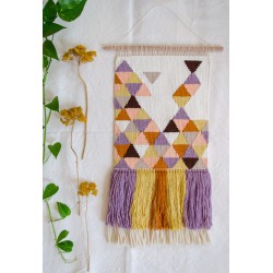 Handwoven geometric wall hanging