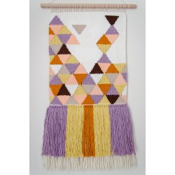 Handwoven geometric wall hanging