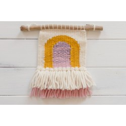 Rainbow mini woven wall hanging