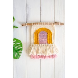 Rainbow mini woven wall hanging