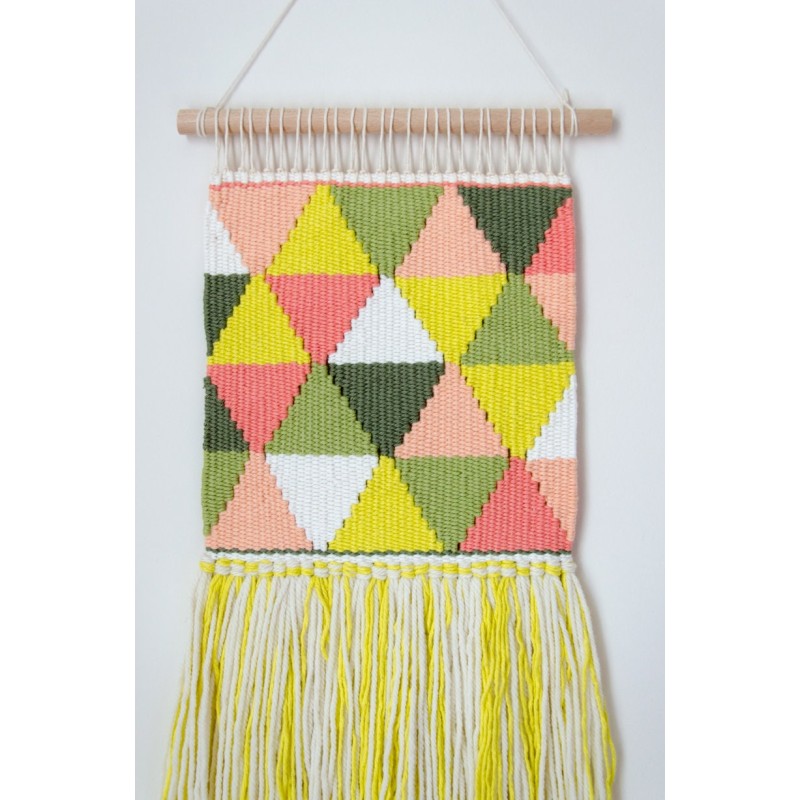 Colorful geometric fiber art