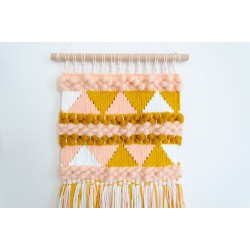 Blush/mustard woven hanging