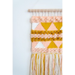 Blush/mustard woven hanging