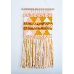 Blush/mustard woven hanging