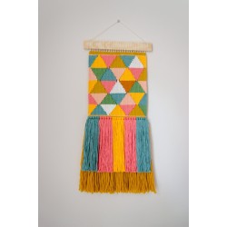 Colorful woven wall decor