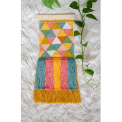 Colorful woven wall decor