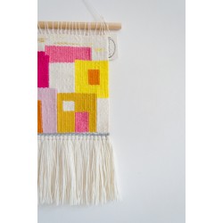 Playful houses - girls' edition handwoven wall art