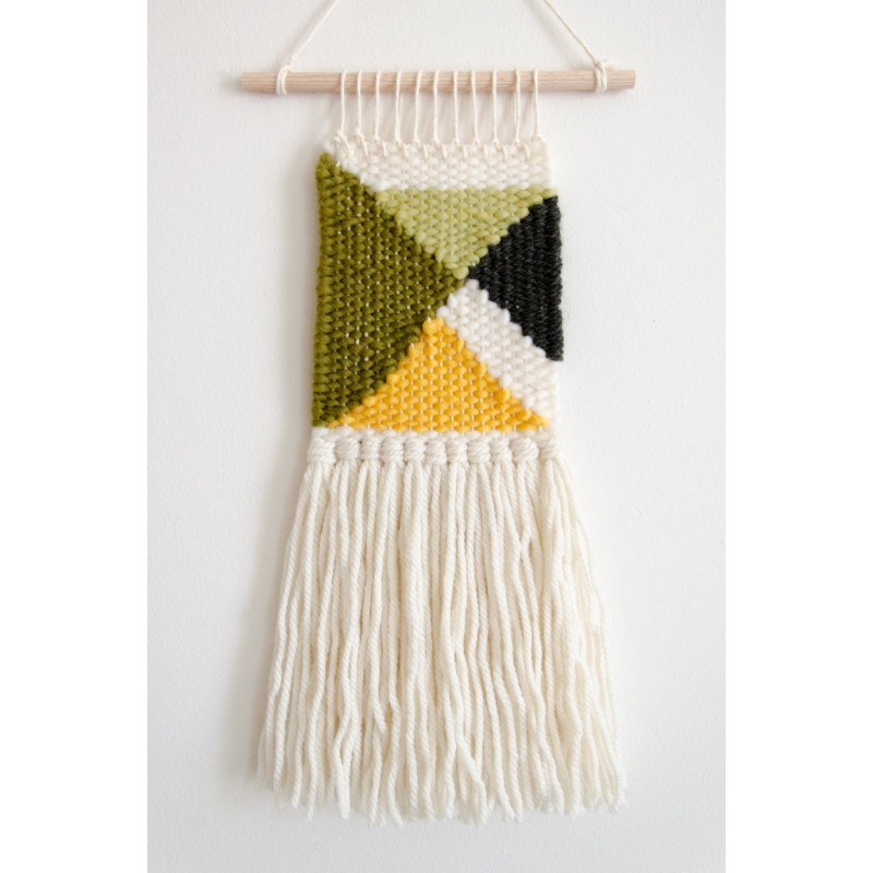 Geometric mini woven wall hanging