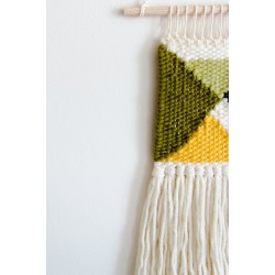 Geometric mini woven wall hanging