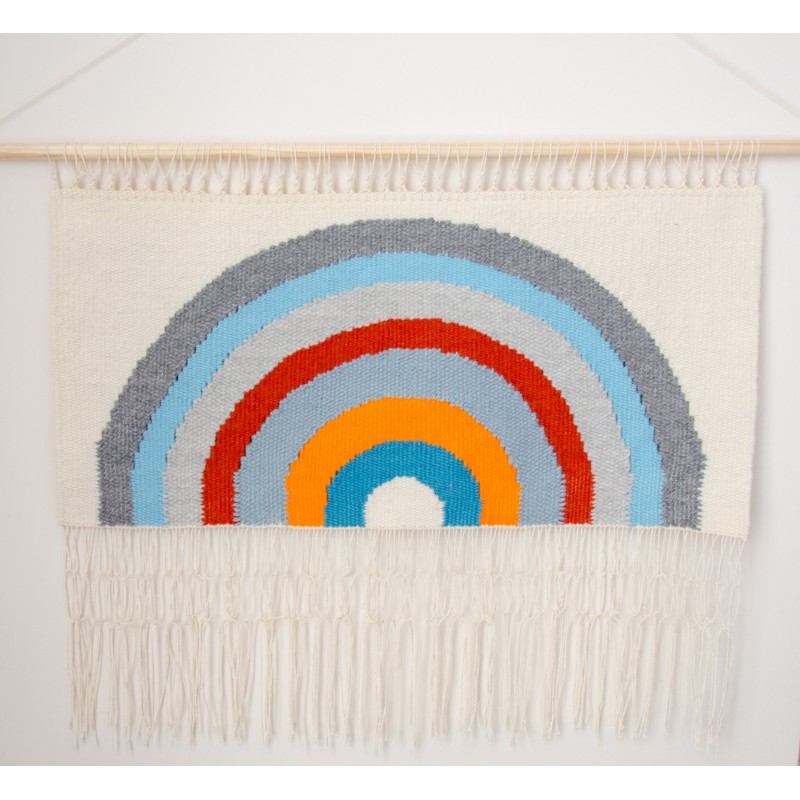 Handwoven rainbow wall art