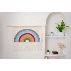 Handwoven rainbow wall art