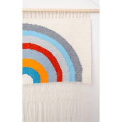 Handwoven rainbow wall art