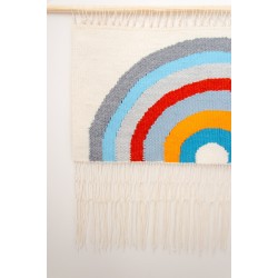 Handwoven rainbow wall art