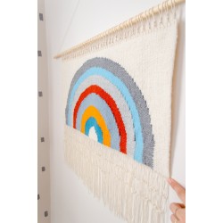 Handwoven rainbow wall art